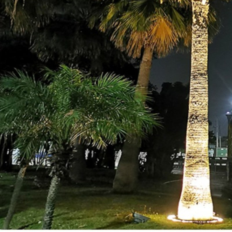 Elegant Outdoor Spotlight for Trees - Warm White LED Base Light, Aluminum & Glass 9