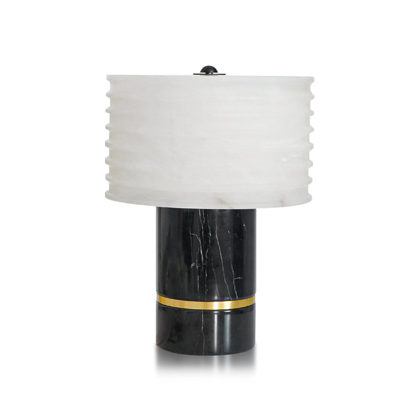 Elegant Contemporary Table Lamp with Marble Base and Alabaster Shade – 10.2 Diameter 1