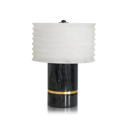 Elegant Contemporary Table Lamp with Marble Base and Alabaster Shade – 10.2 Diameter 1