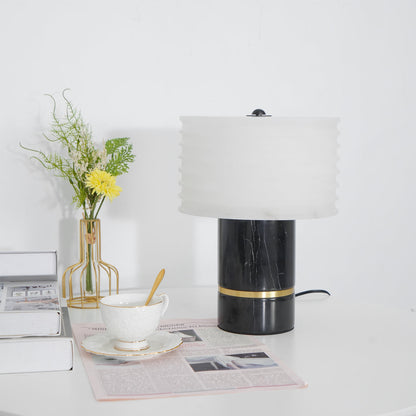 Elegant Contemporary Table Lamp with Marble Base and Alabaster Shade – 10.2 Diameter 5