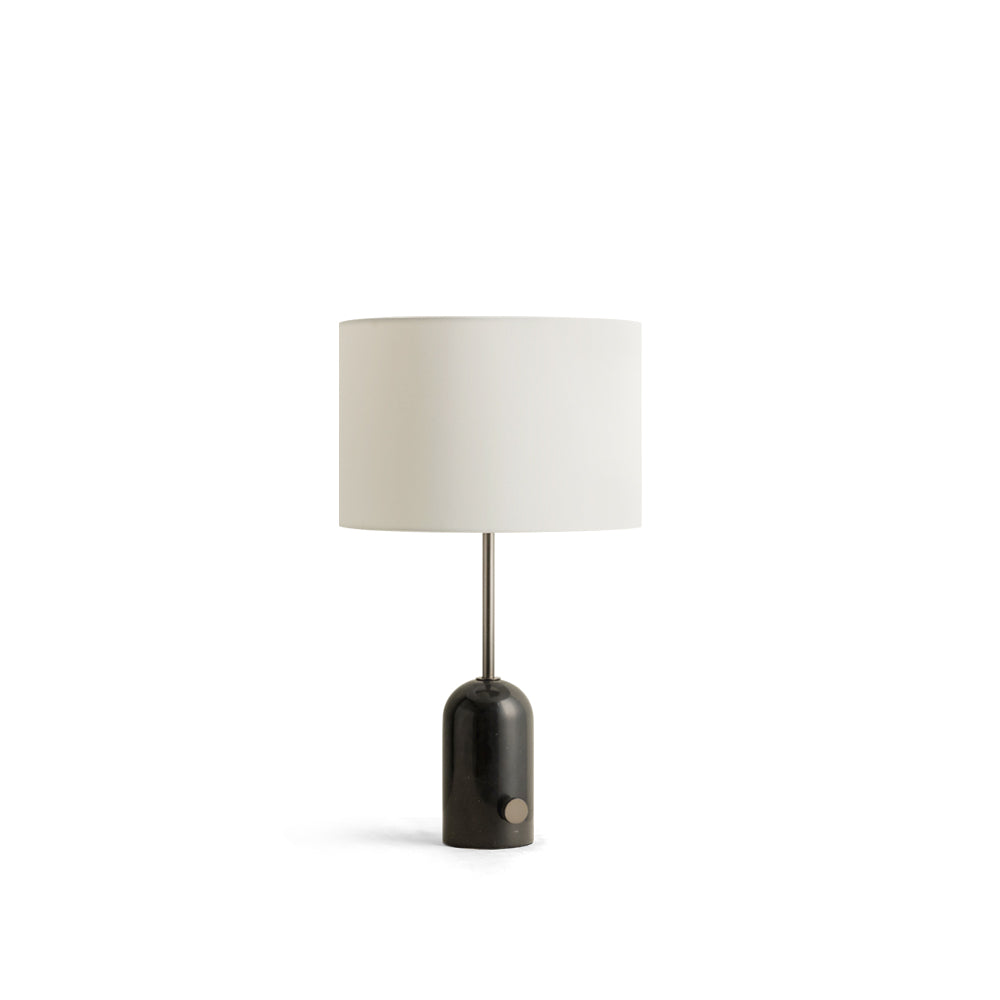 Elegant Table Lamp with Black Marble Base and White Shade – Modern Bedside or Desk Lamp 2
