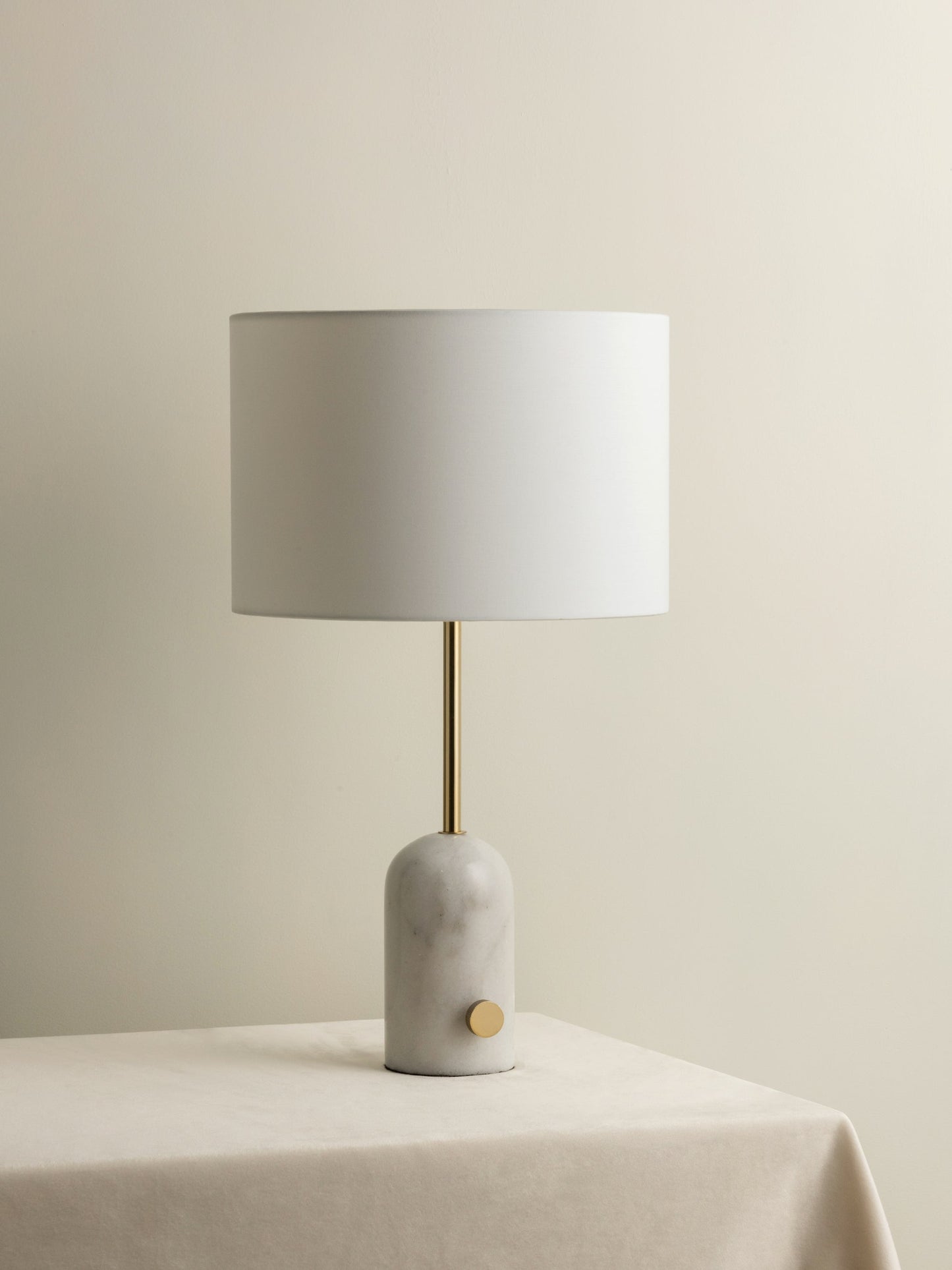 Elegant Table Lamp with Black Marble Base and White Shade – Modern Bedside or Desk Lamp 9
