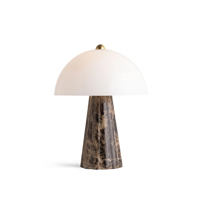 Marble Base Table Lamp with Glass Shade – Modern Bedside or Desk Lamp, 20cm Diameter 1