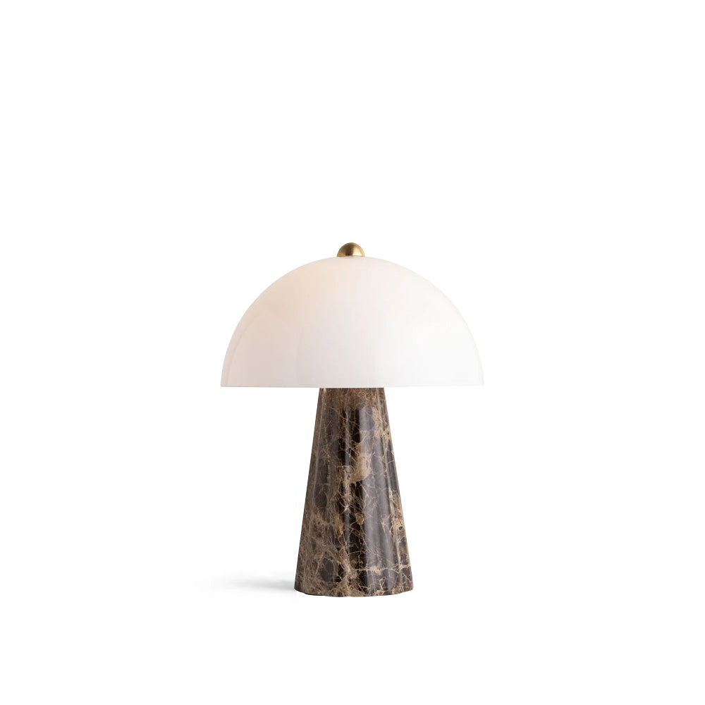 Marble Base Table Lamp with Glass Shade – Modern Bedside or Desk Lamp, 20cm Diameter 2