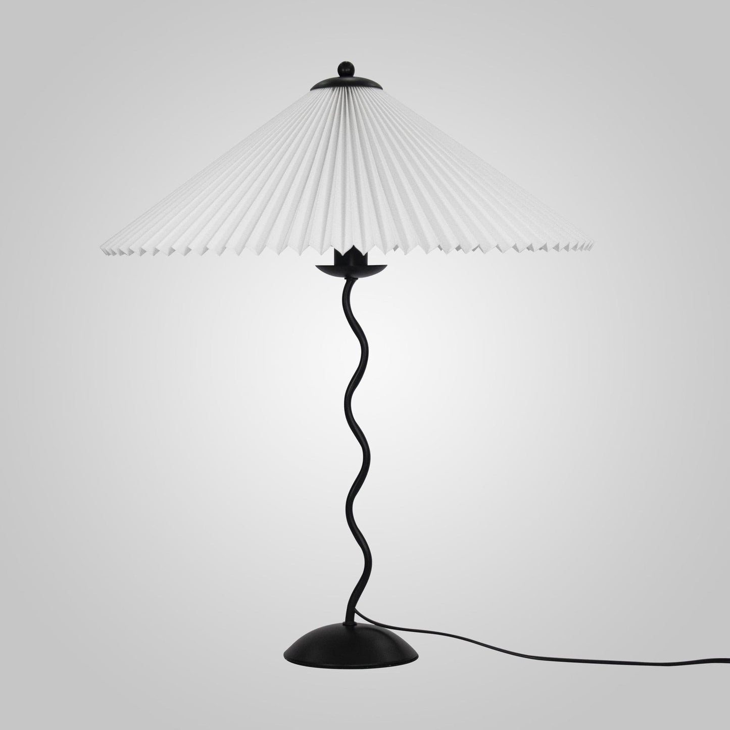 Nordic Style Pleated Table Lamp with Curvy Design – Beige Fabric Shade 10