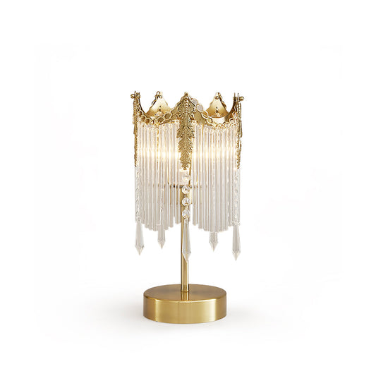 Modern Table Lamp with Unique Design and Soft Lighting – Gold and Clear Finish 1