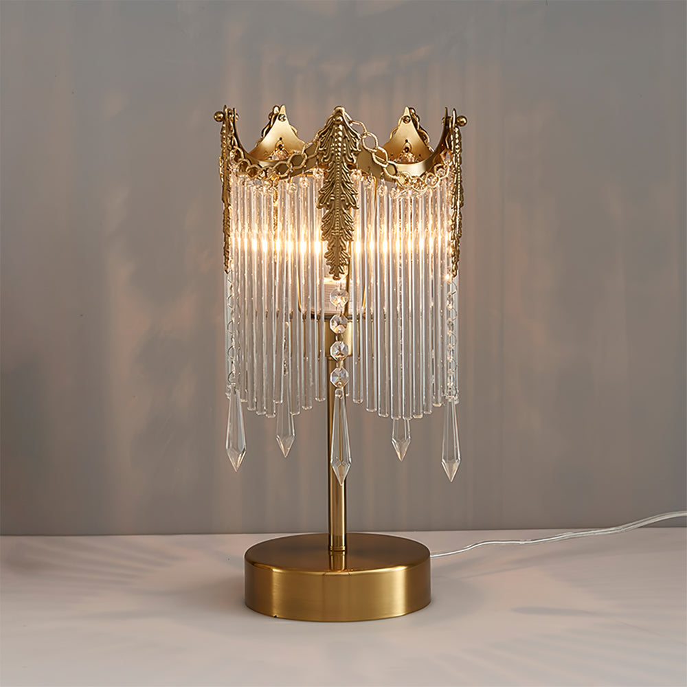 Modern Table Lamp with Unique Design and Soft Lighting – Gold and Clear Finish 2
