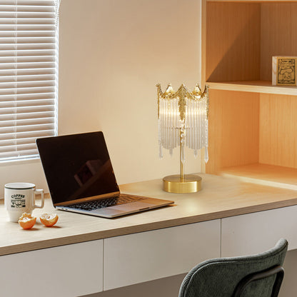 Modern Table Lamp with Unique Design and Soft Lighting – Gold and Clear Finish 3