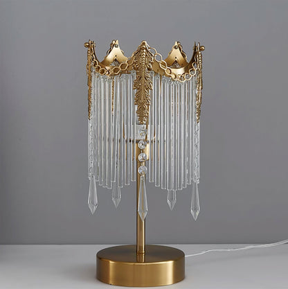 Modern Table Lamp with Unique Design and Soft Lighting – Gold and Clear Finish 4