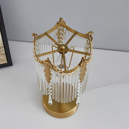 Modern Table Lamp with Unique Design and Soft Lighting – Gold and Clear Finish 8