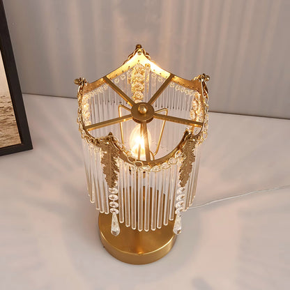 Modern Table Lamp with Unique Design and Soft Lighting – Gold and Clear Finish 9