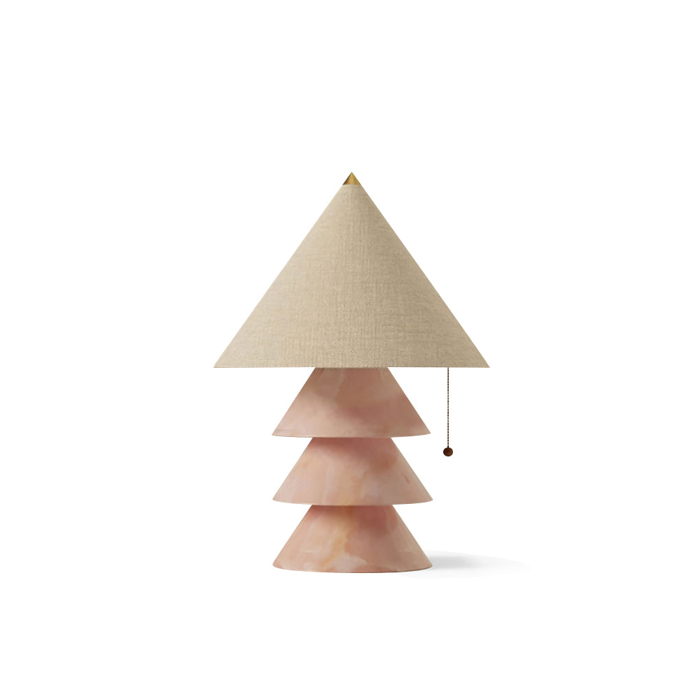 Pyramid Table Lamp with Marble Base and Fabric Shade – Indoor Lighting Solution 2