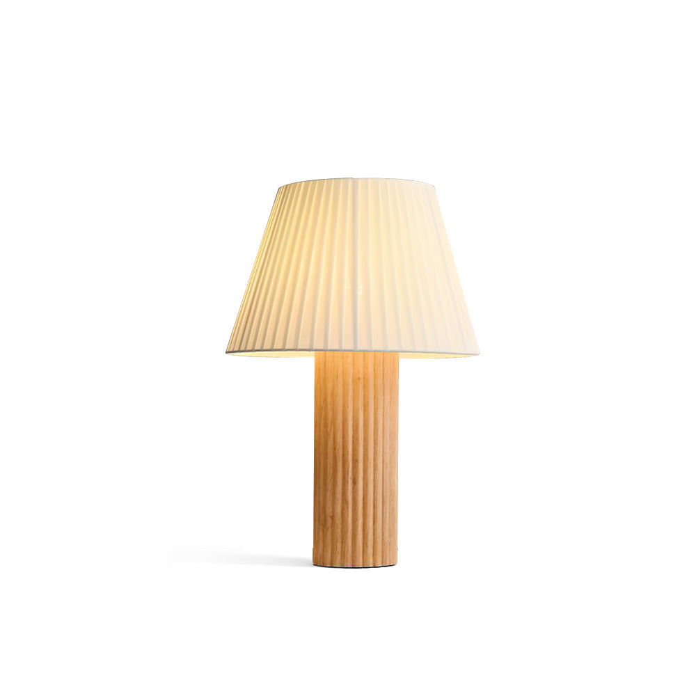 Wooden Table Lamp with Fabric Shade – Elegant Minimalist Design for Home and Office 2