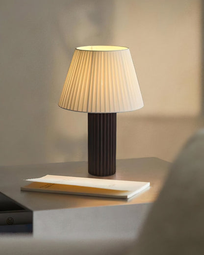 Wooden Table Lamp with Fabric Shade – Elegant Minimalist Design for Home and Office 9