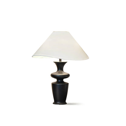 Modern Wood and Fabric Table Lamp with Asymmetrical Shade – 21.7 Inch 2