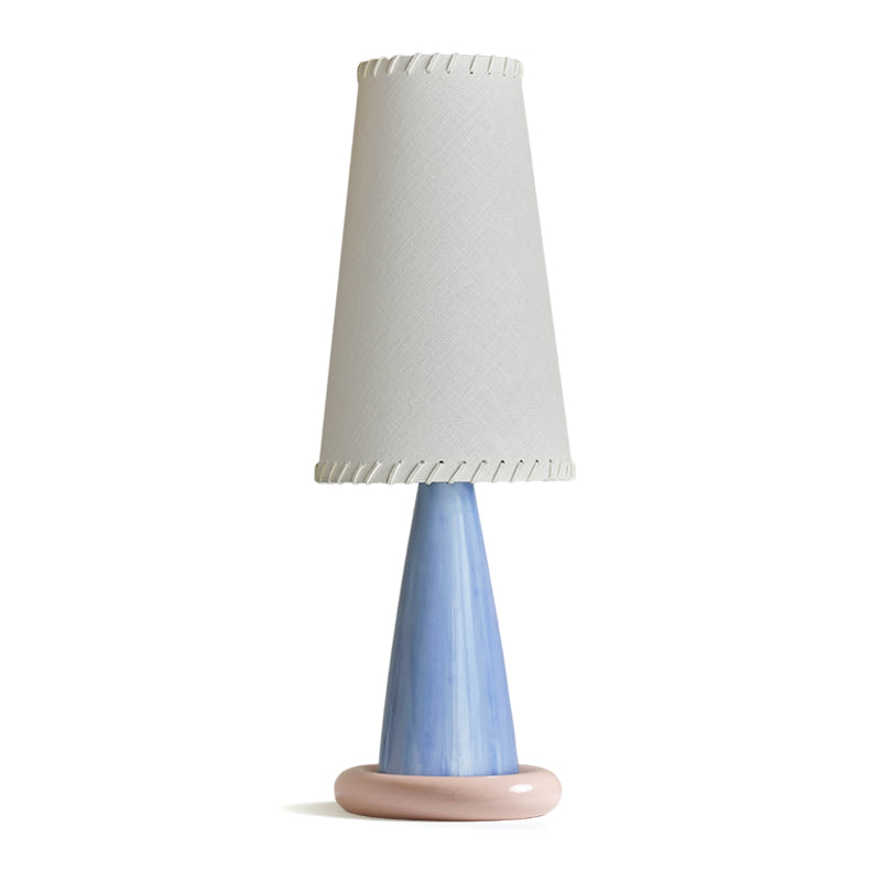 Elegant Ribbon Table Lamp with Ceramic Base and Fabric Shade - Soft Pastel Colors for Bedroom or Living Room 10