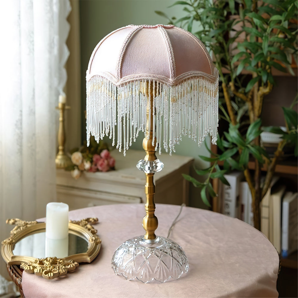 Stylish Table Lamp with Fabric Shade and Modern Design – Green and Gold Finish 4