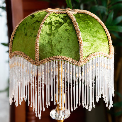 Stylish Table Lamp with Fabric Shade and Modern Design – Green and Gold Finish 8