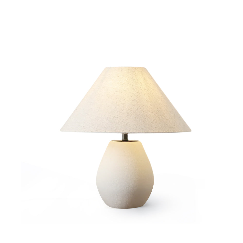 Ceramic Table Lamp with Grey Linen Shade – Elegant Indoor Lighting Fixture 2