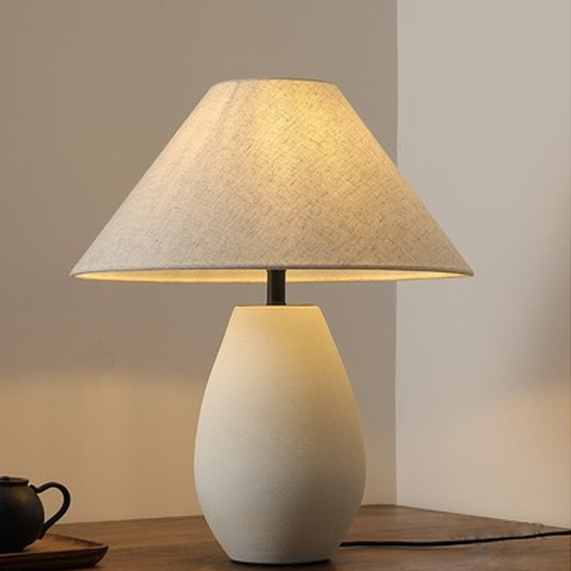 Ceramic Table Lamp with Grey Linen Shade – Elegant Indoor Lighting Fixture 11