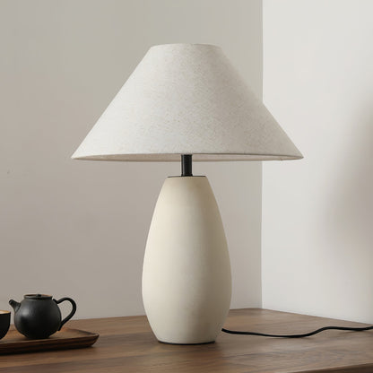 Ceramic Table Lamp with Grey Linen Shade – Elegant Indoor Lighting Fixture 5