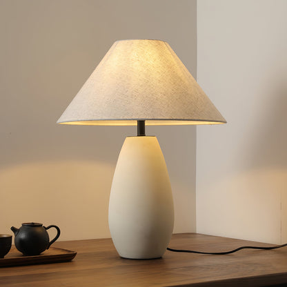 Ceramic Table Lamp with Grey Linen Shade – Elegant Indoor Lighting Fixture 8