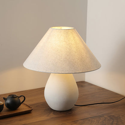 Ceramic Table Lamp with Grey Linen Shade – Elegant Indoor Lighting Fixture 9