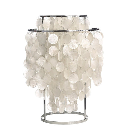 Seashells Table Lamp with Natural Mother of Pearl – Elegant Bedroom Lighting Fixture 1