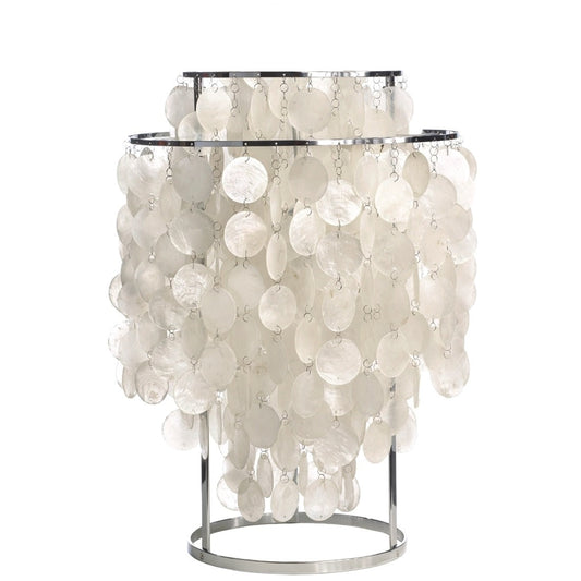Seashells Table Lamp with Natural Mother of Pearl – Elegant Bedroom Lighting Fixture 1