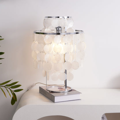 Seashells Table Lamp with Natural Mother of Pearl – Elegant Bedroom Lighting Fixture 3