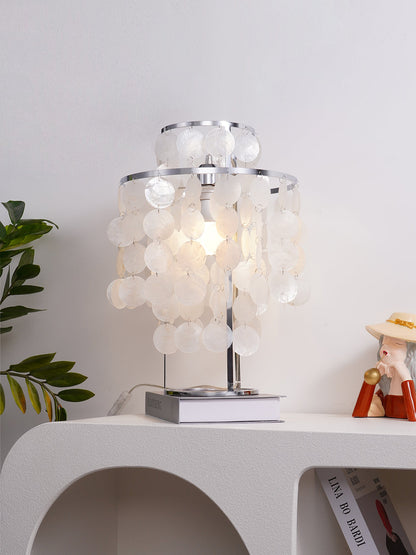 Seashells Table Lamp with Natural Mother of Pearl – Elegant Bedroom Lighting Fixture 4