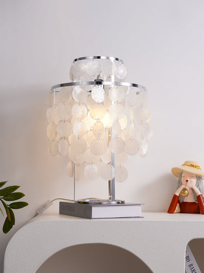 Seashells Table Lamp with Natural Mother of Pearl – Elegant Bedroom Lighting Fixture 7