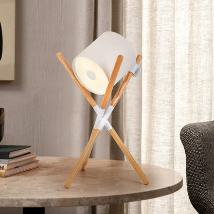Eco-Friendly Table Lamp with Wood and Metal Design – Stylish Bedside or Desk Lighting 3