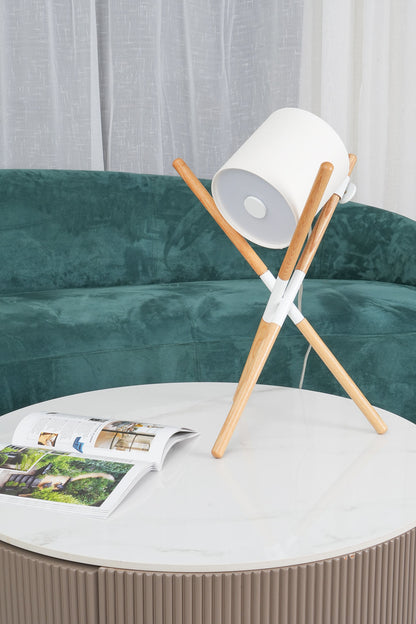 Eco-Friendly Table Lamp with Wood and Metal Design – Stylish Bedside or Desk Lighting 8