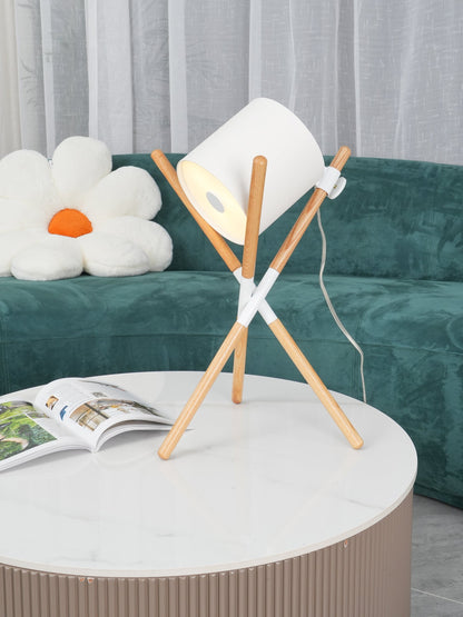 Eco-Friendly Table Lamp with Wood and Metal Design – Stylish Bedside or Desk Lighting 9