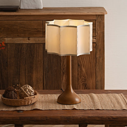 Sierra Table Lamp with Wooden Base and Fabric Shade – Cozy Indoor Lighting 2