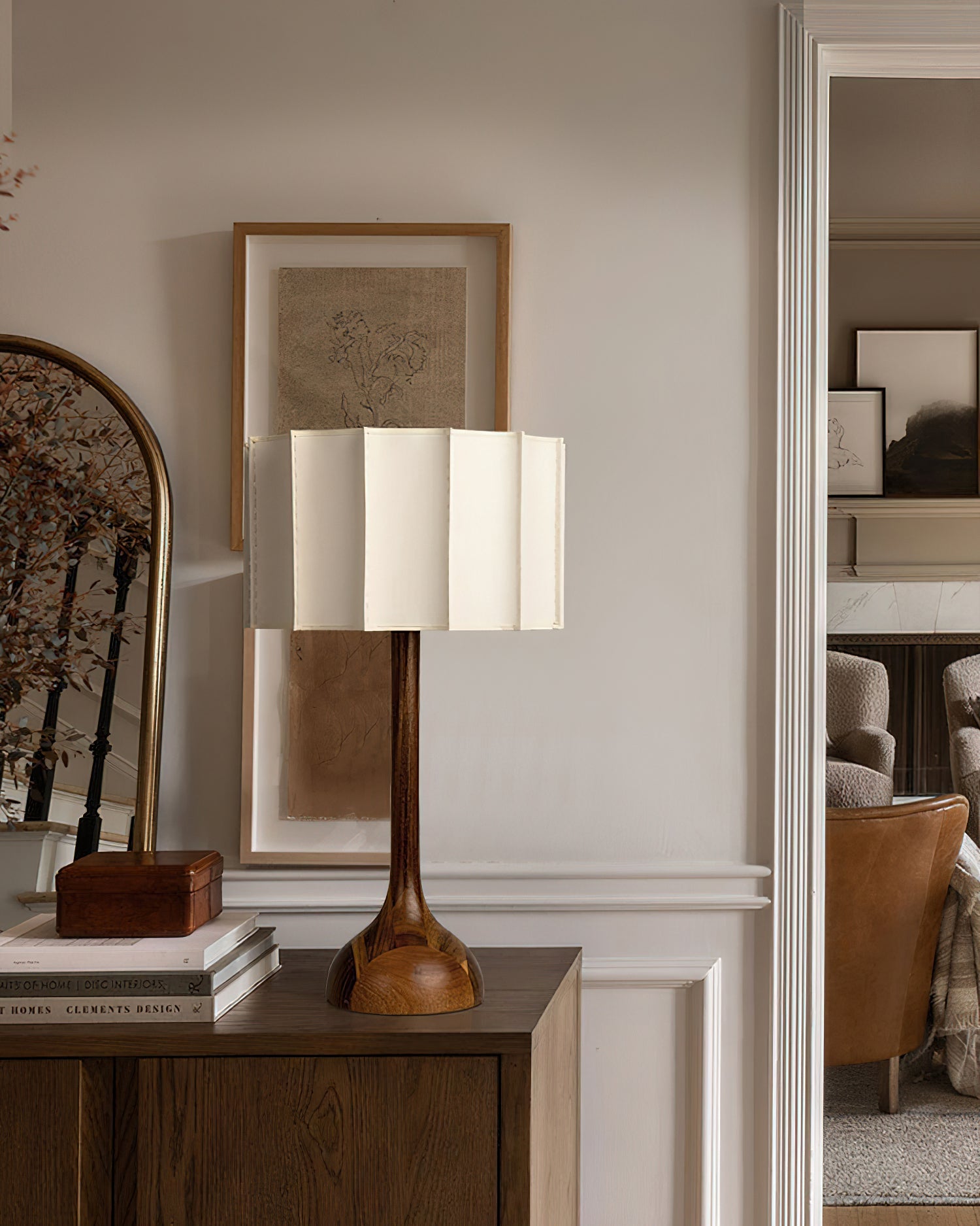 Sierra Table Lamp with Wooden Base and Fabric Shade – Cozy Indoor Lighting 8