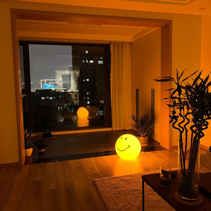Dimmable Yellow Table Lamp with LED Light – Fun Smiley Design 5