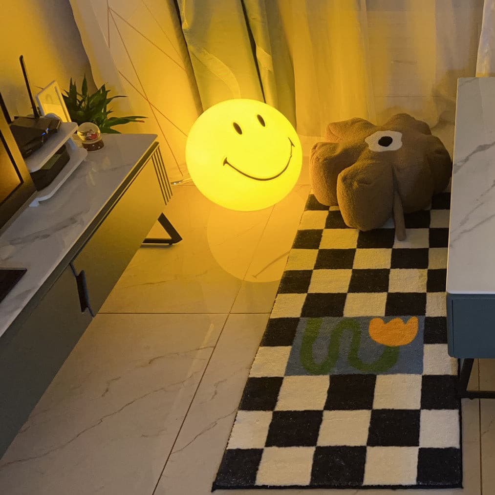 Dimmable Yellow Table Lamp with LED Light – Fun Smiley Design 9