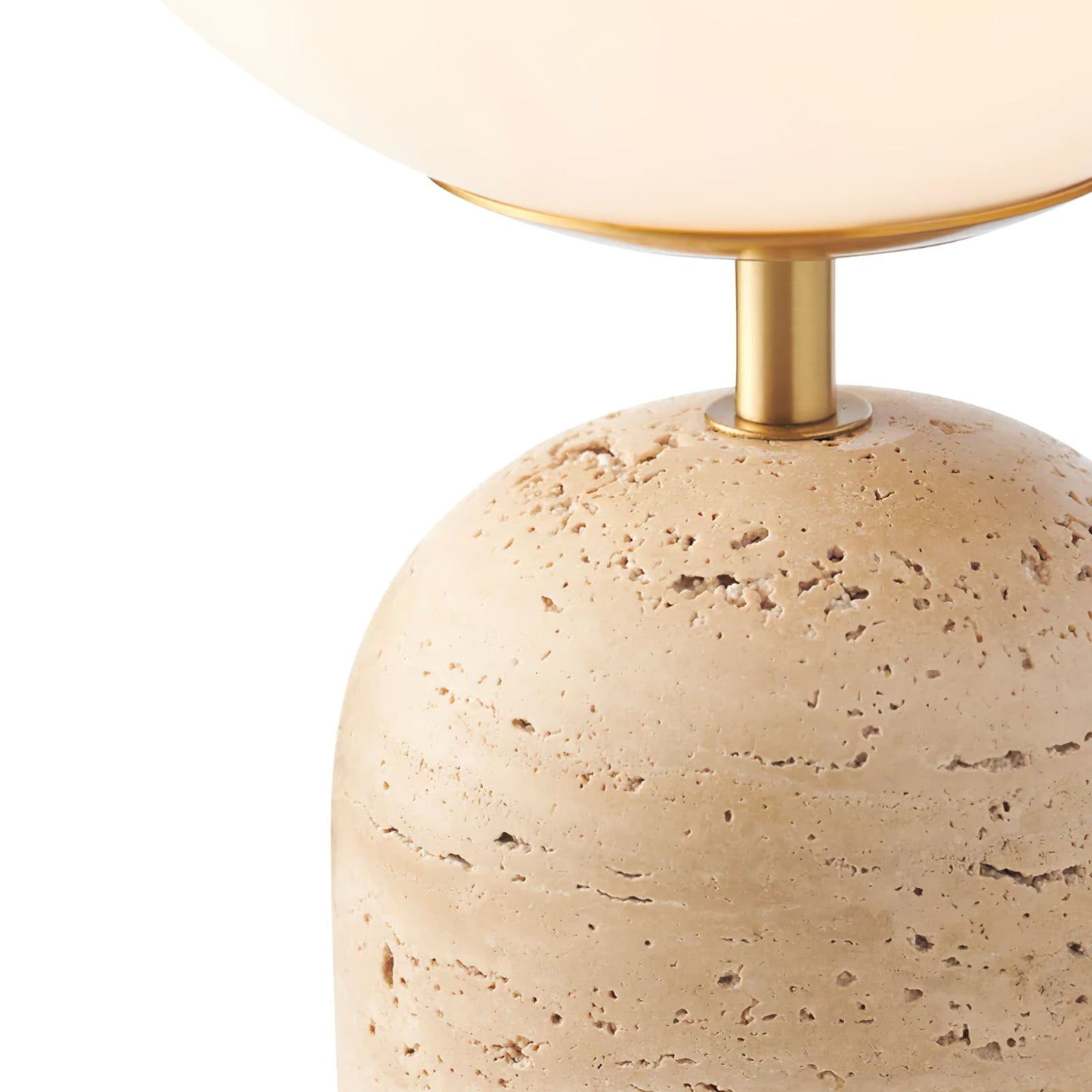 Elegant Table Lamp with Yellow Travertine Base and Glass Sphere – Perfect for Bedroom or Living Room 5