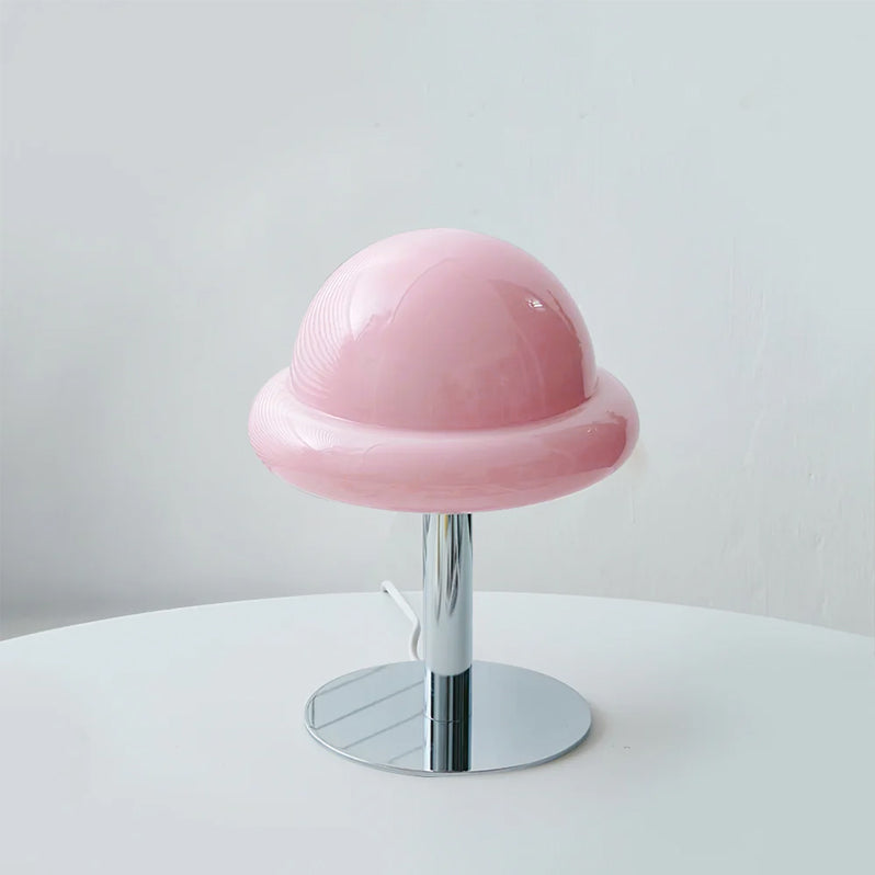 Modern Glass Table Lamp with Integrated LED – Stylish Mushroom Design 11