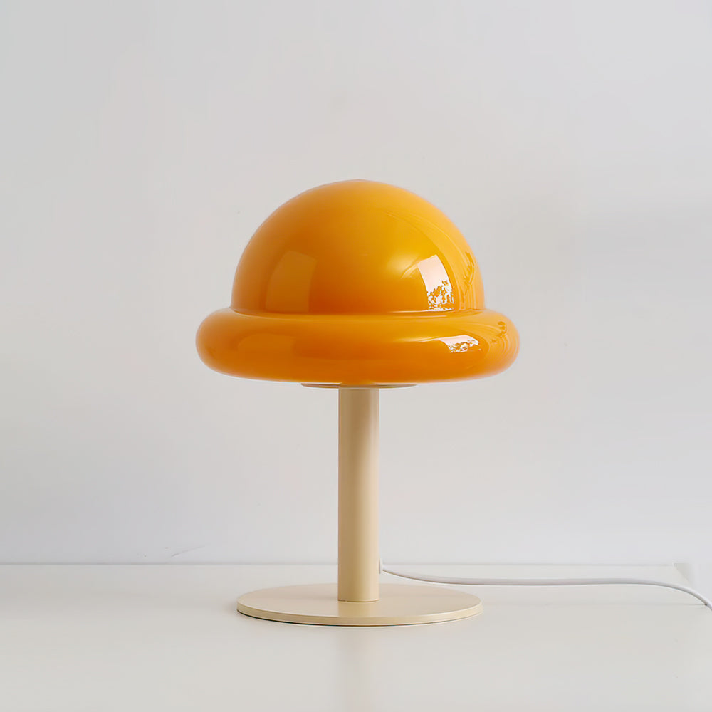 Modern Glass Table Lamp with Integrated LED – Stylish Mushroom Design 12