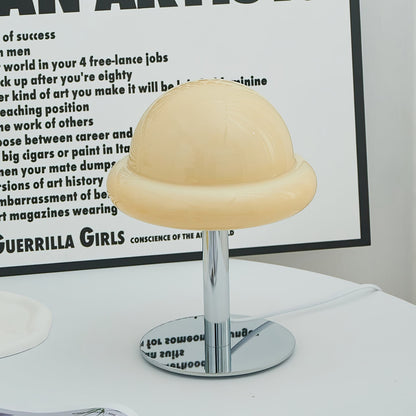 Modern Glass Table Lamp with Integrated LED – Stylish Mushroom Design 13