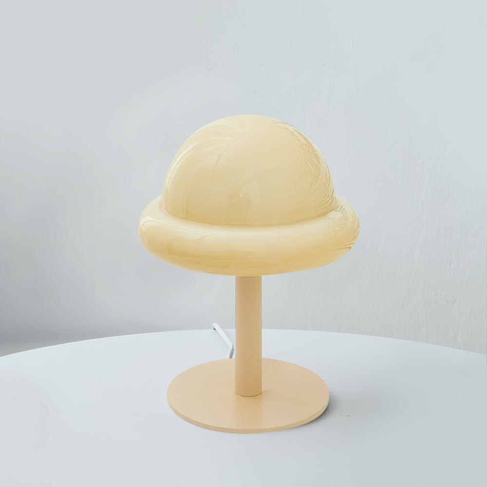Modern Glass Table Lamp with Integrated LED – Stylish Mushroom Design 14
