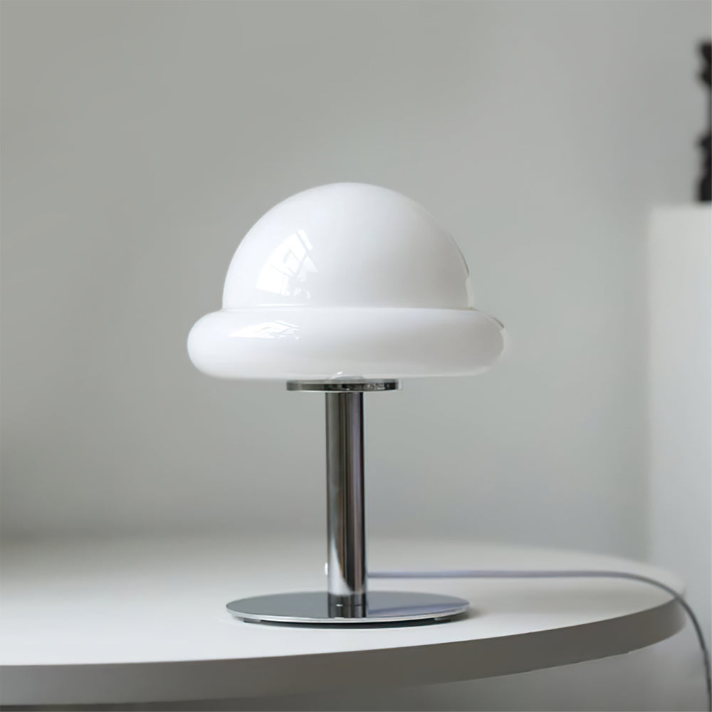 Modern Glass Table Lamp with Integrated LED – Stylish Mushroom Design 15