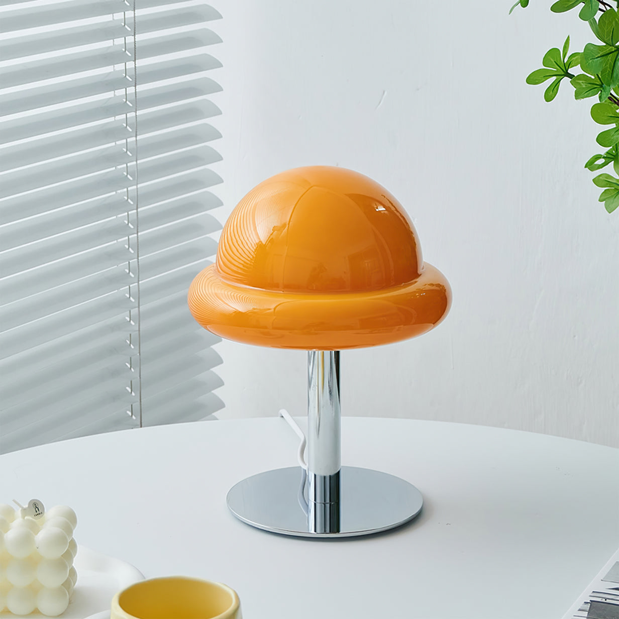Modern Glass Table Lamp with Integrated LED – Stylish Mushroom Design 3