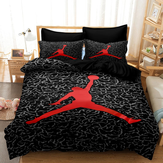 Children's Basketball Bedding Set Blue Soft Fabric Duvet Covers 1