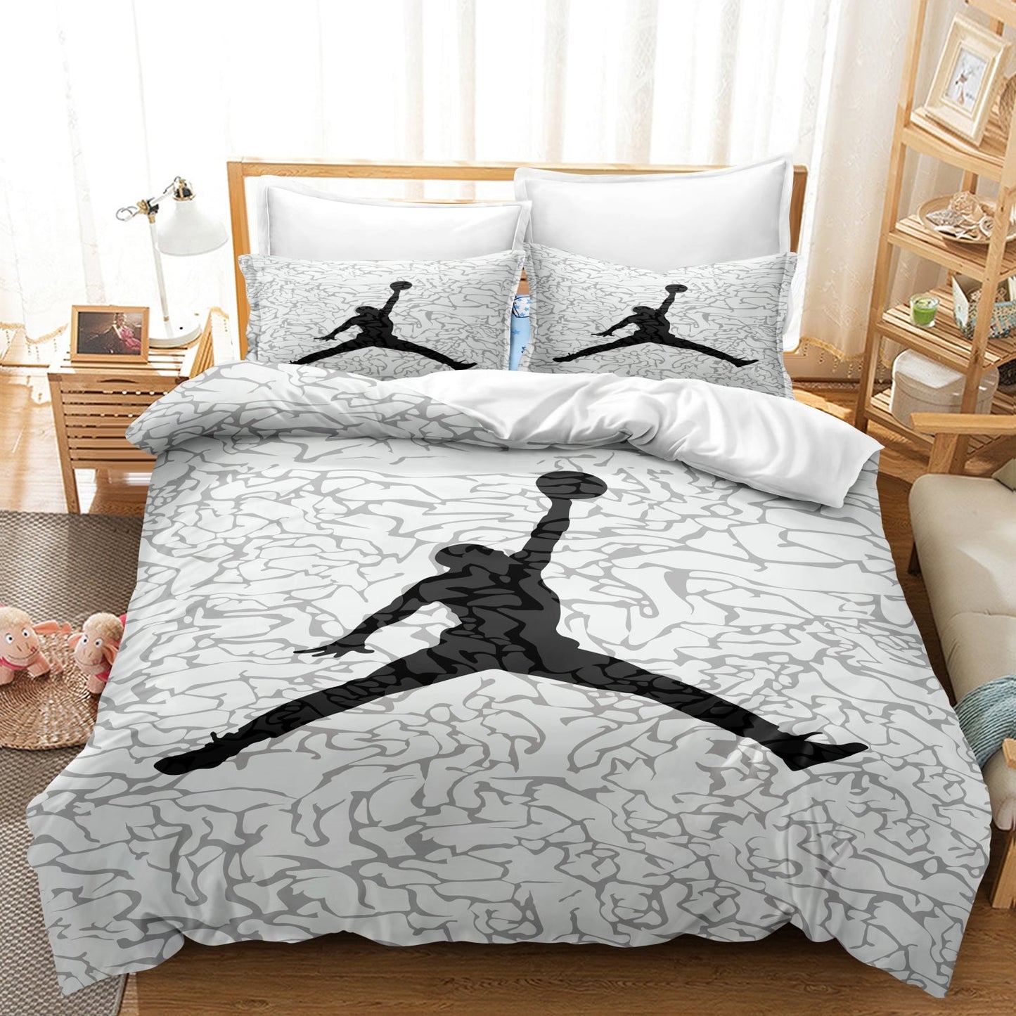 Teen Bedding Set Basketball Design Ultra Soft Duvet Covers Cotton 1