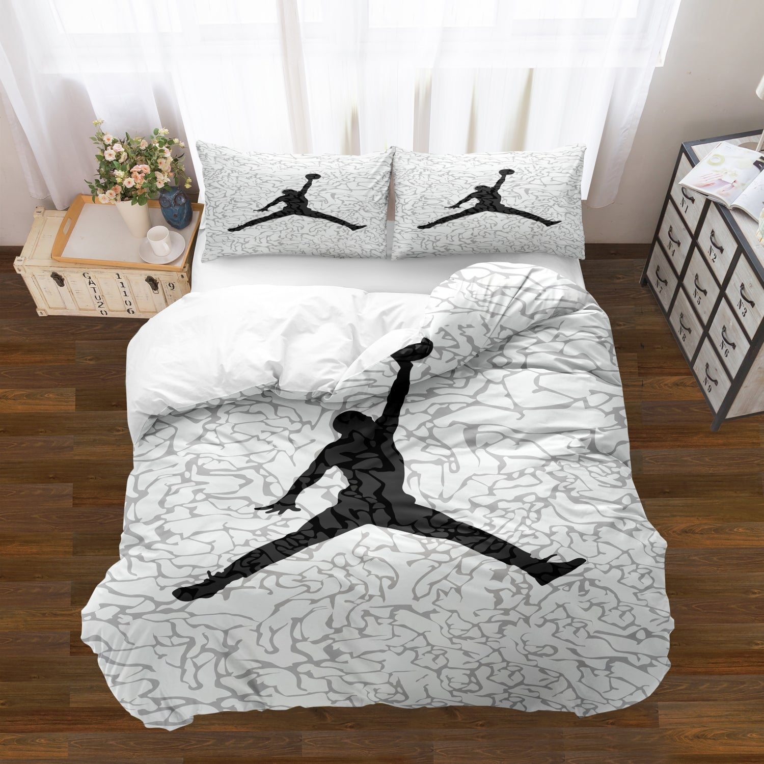 Teen Bedding Set Basketball Design Ultra Soft Duvet Covers Cotton 4