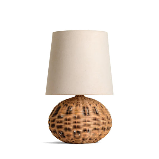 Stellan Table Lamp with Rattan Base and Fabric Shade – Modern Indoor Lighting 1